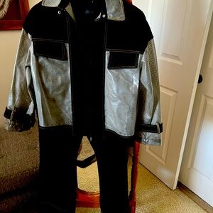 3 pc pleather pantsuit